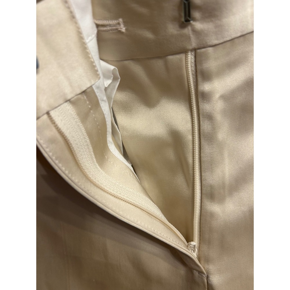 Toteme Low-Waist Satin Trousers Womens 36 Champagne Beige Excellent Straight Leg - Picture 6 of 9